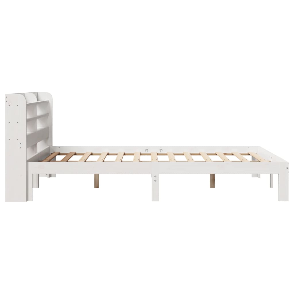 Bed Frame with Headboard without Mattress White 140x200 cm